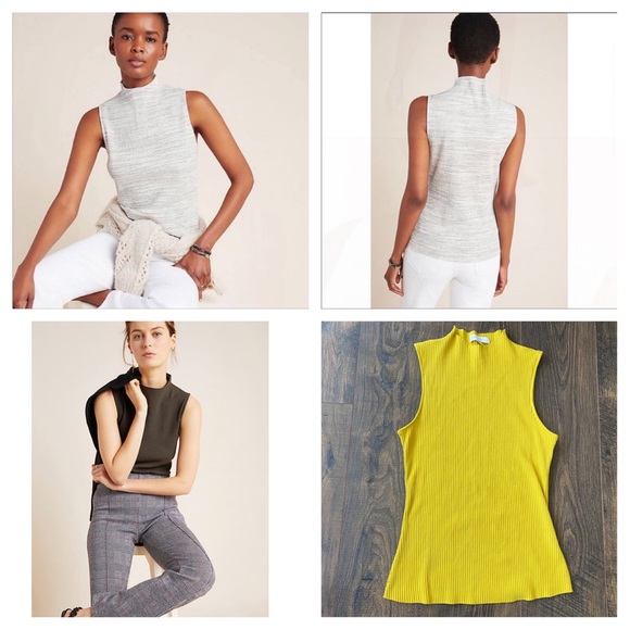 Anthropologie Tops - Anthropologie Eri + Ali Tenley Ribbed Tank Top Gold Yellow size small
